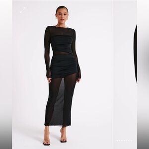 Meshki Kate Mesh & Nylon Maxi Dress
